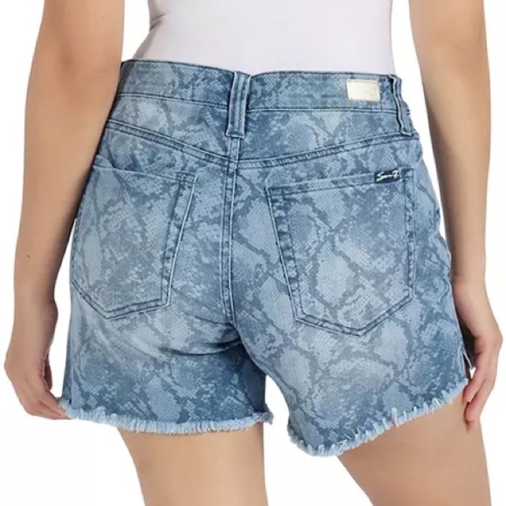 Seven Python Indigo Denim Shorts Size 6